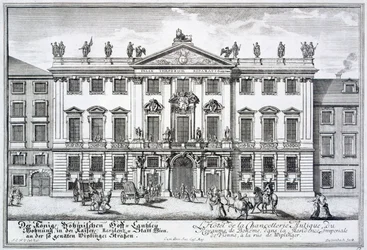 La chancellerie du royaume de Bohême, partie de la résidence impériale dans la rue Wiplinger, Vienne, vers 1719